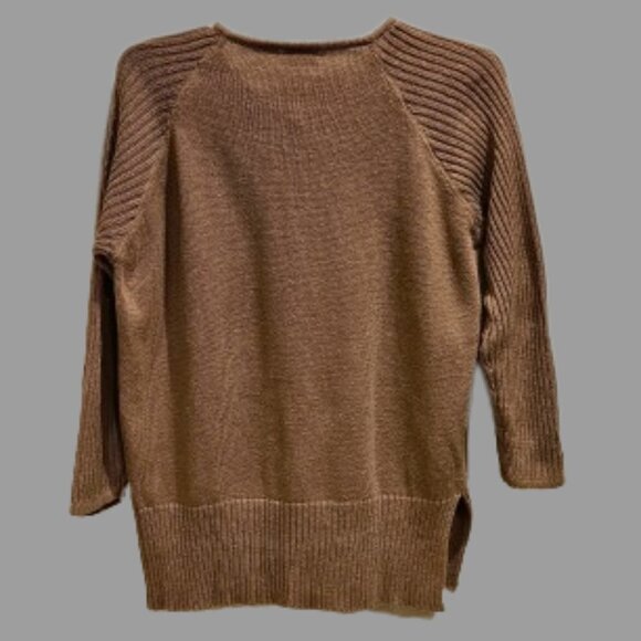 Newport News Brown Knit Button Down Sweater - Picture 2 of 7